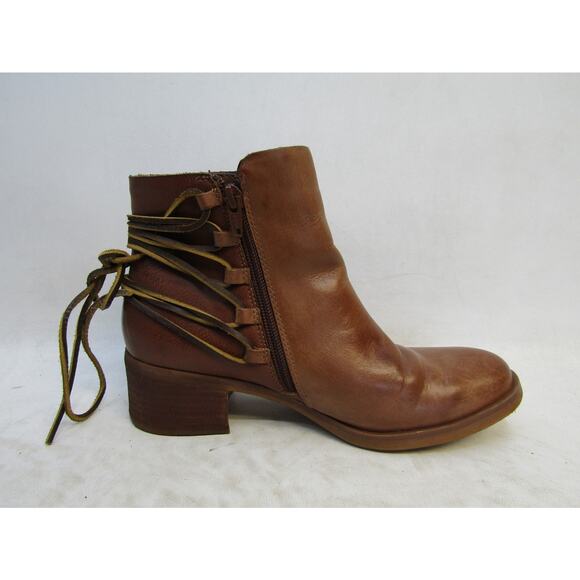 Korks Womens Size 7 M Brown Leather Zip Fashion Ankle Boots Booties - Picture 4 of 11